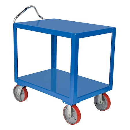 Vestil Ergo Handle Cart, Steel, 4000 lb Load Capacity, 2 Shelves, 24.5" W DH-PU2.4-2436